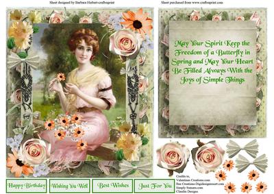 Spring Victorian Portrait Topper & Insert & Decoupage