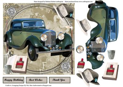 For the Traveling Man Card Topper & Decoupage