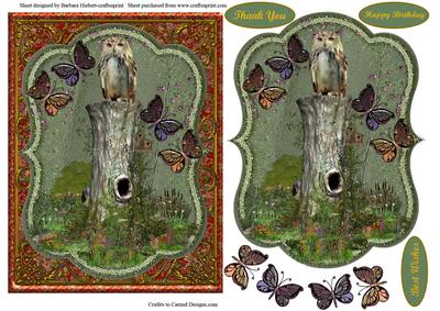 Garden Owl Card Topper & Decoupage
