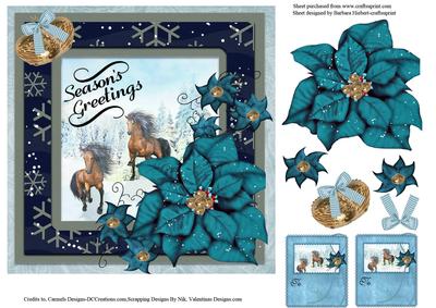 Scenic Seasons Greetings with Gift Tags Topper & Decoupage