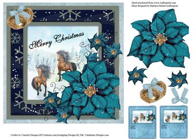 Scenic Merry Christmas with Gift Tags Topper & Decoupage