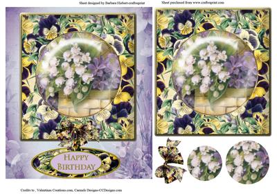 Lily's & Pansy Flower Framed Topper & Decoupage