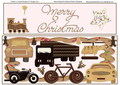 Santa's Travel Cookies Large Dl Topper & Insert