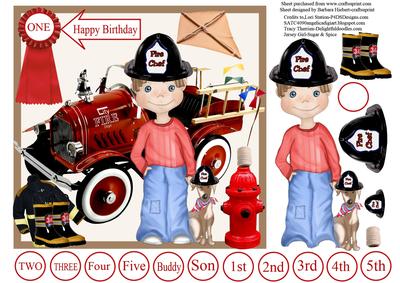 Fire Rescue 911 Card Topper & Decoupage
