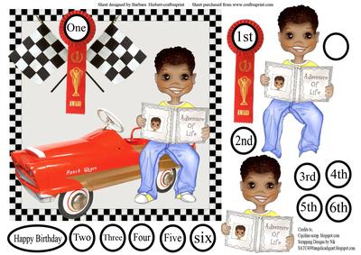 Boys Toy Car One Card Topper & Decoupage