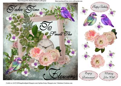 Take Time to Smell the Flowers Card Topper & Decoupage