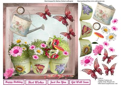 Watering the Flowers Topper & Decoupage