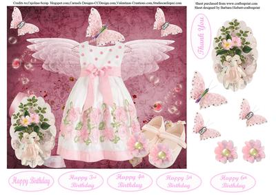 Sweet Heart Dress Card Topper & Decoupage