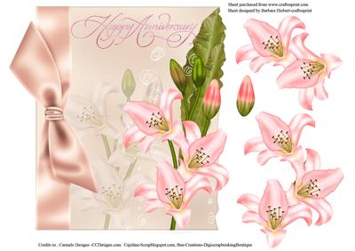 Anniversary Lilies Over the Edge Topper & Decoupage