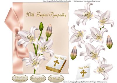 White Lily Symapathy Topper & Decoupage