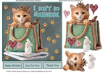 Brave Mouse & Queen Cat Topper & Decoupage