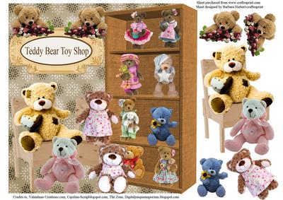 Teddy Bear Toy Shop Over the Edge Topper& Decoupage