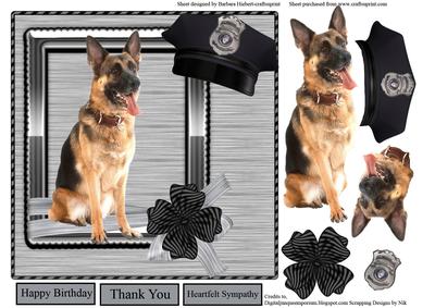 Police Service Dog Topper & Decoupage