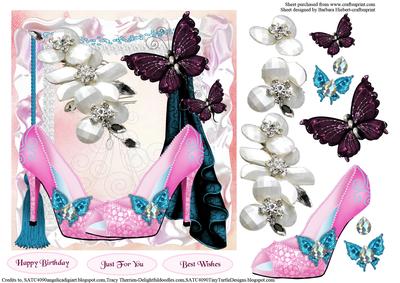 Jewels with Shoes & Butterfies Topper & Decoupage