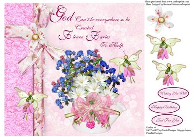God's Flower Fairies Card Topper & Decoupage