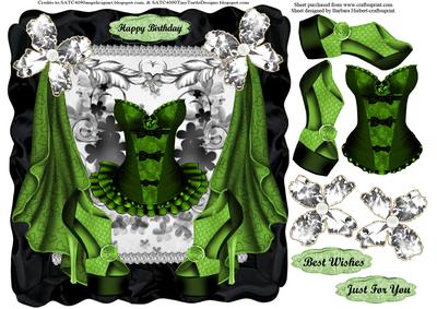 Black Beauty Corset & Shoes Topper & Decoupage