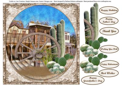Deserted Western Town Topper & Decoupage