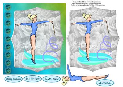 Gymnastics Ribbon Sport Topper & Decoupage
