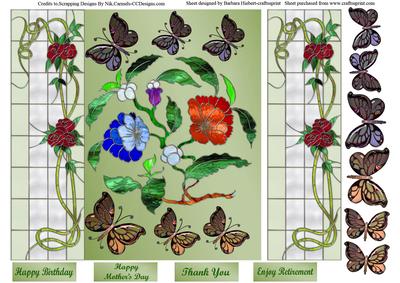 Stained Glass Window Topper & Butterfly Decoupage