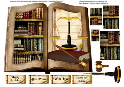 Open Book Law Topper & Pyramid & Decoupage