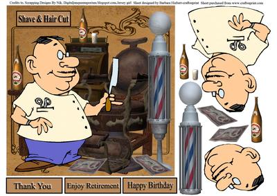 Barber Shop Card Topper & Decoupage