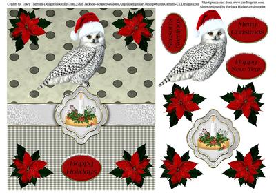 Wise Owl Say Christmas Topper & Decoupage