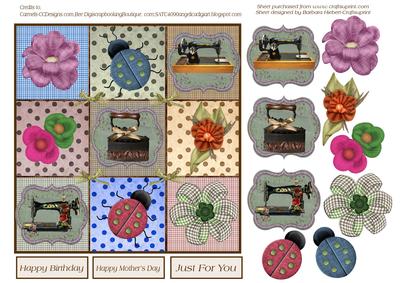 Sewing Quilt Card Topper & Decoupage
