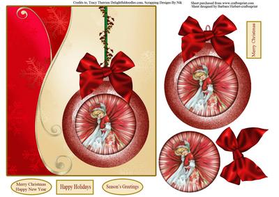 Vintage Christmas Bauble Topper & Decoupage
