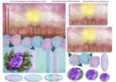Summer Sun Rise Card Topper & Pyramid Decoupage