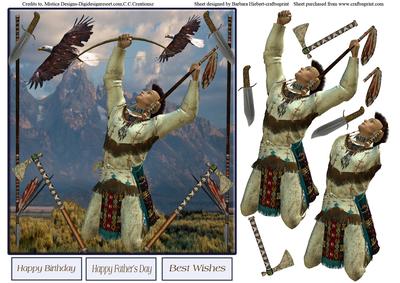 Proud Native American Card Topper & Decoupage