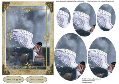 Angel at Rest Card Topper & Oval Pyramid Layers