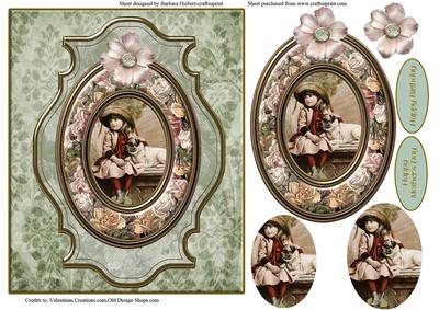 Besse Girl & Besse Dog Topper & Pyramid Decoupage