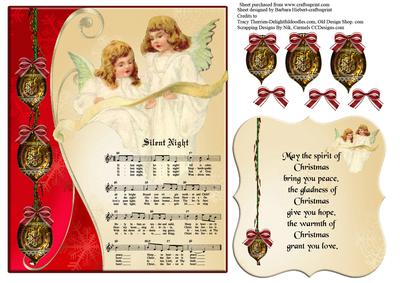Spirit of Christmas Topper Insert Verse & Decoupage