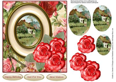 Summer Cottage Topper & Oval Pyramid & Decoupage