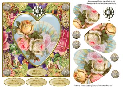 Rose Heart Card Topper & Pyramid Layers