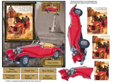 Race Day Card Topper & Pyramid Decoupage