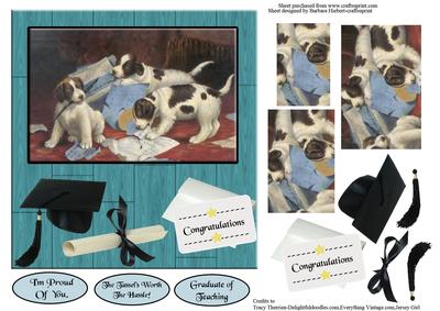 The Puppies Ate My Homework Card Topper
