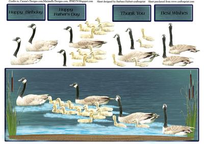 Family of Geese Topper & Decoupage
