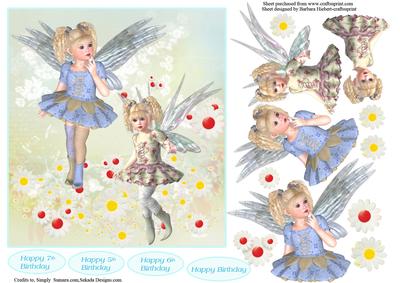 Daisy Flower Fairy Card Topper & Decoupage