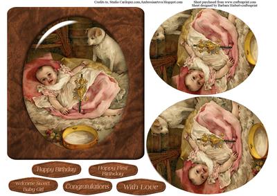 Baby Girl Antique Flair Topper & Pyramid Layers