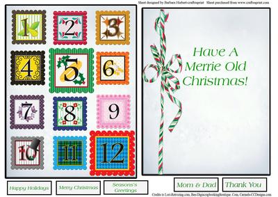 Twelve Days of Christmas Song Topper & Insert