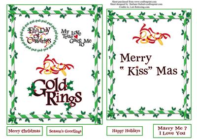 Fifth Day of Christmas Song & Insert