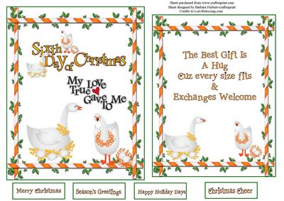 Six Days of Christmas Song Topper & Insert