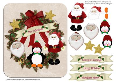 Christmas Wreath & Decorations Topper & Decoupage