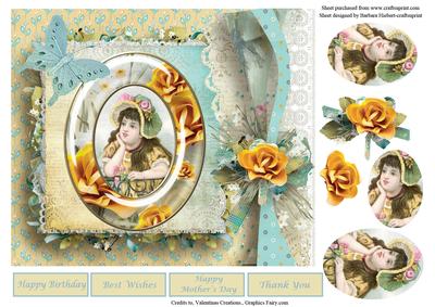 Victorian Day Dreaming Topper & Decoupage & Pyramid