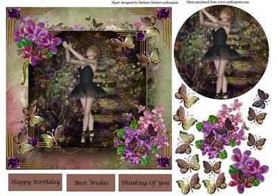 Ballerina & Butterfly Garden Stairs & Decoupage