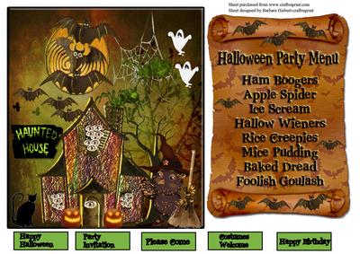 Halloween Party Topper & Menu Insert