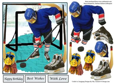 Hockey Practice Card Topper & Decoupage