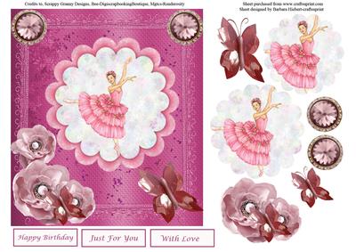 Sweet Heart Ballerina Topper & Decoupage & Pyramid