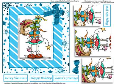 Delivering Presents Card Topper & Pyramid Layers